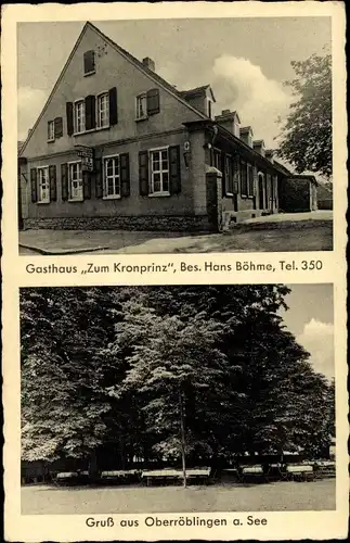 Ak Oberröblingen Röblingen am See Mansfelder Land, Gasthof zum Kronprinz