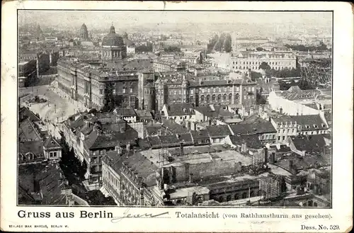 Ak Berlin Mitte, Gesamtansicht, Blick vom Rathausturm