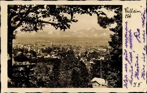 Ak Weilheim, Blick auf Ort und Umgebung, Gebirge
