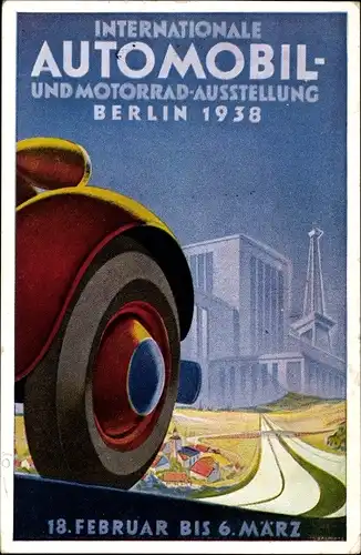 Künstler Ak Berlin, Internationale Automobil- und Motorrad Ausstellung 1938