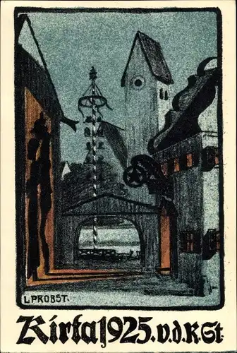 Künstler Ak Probst, L., Schwabinger Bauern Kirta 1925, Verein deutscher Kunststudierender, 1925