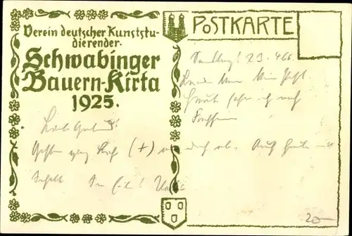 Künstler Ak Verein deutscher Kunst Studierender. Schwabinger Bauernkirta 1925, Musiker