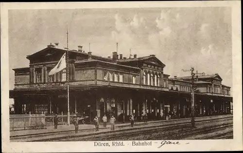 Ak Düren im Rheinland, Bahnhof, Gleisansicht