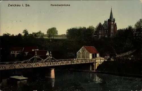 Ak Zwickau in Sachsen, Paradiesbrücke