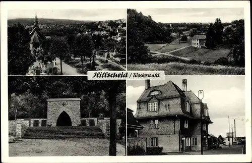 Ak Hillscheid im Westerwald, Teilansicht, Ehrenmal, Kirche