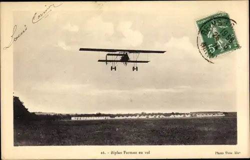 Ak Flugzeug, Biplan Farman en vol