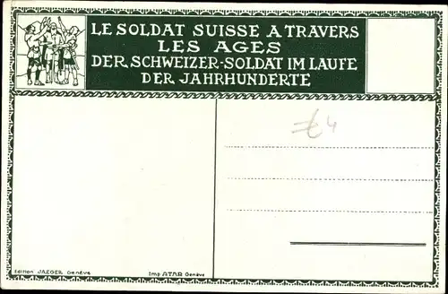 Künstler Ak Elzingre, Edouard, Schweiz, Convention des Verrières 1871, Soldat