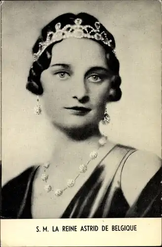 Ak Königin Astrid von Schweden, Königin von Belgien