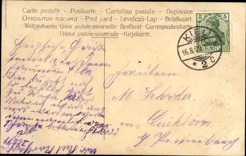 Präge Passepartout Ak Dorfansicht, Wohnhäuser, Wiese, Rosen