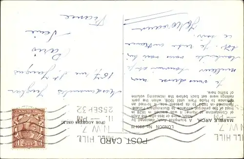 Ak London City England, Marble Arch