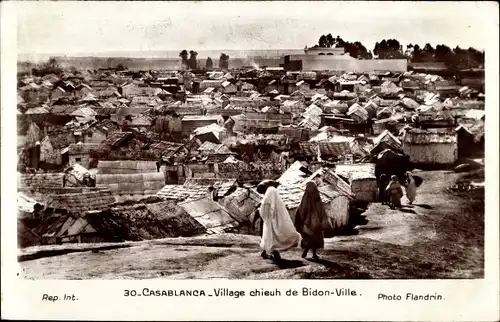 Ak Casablanca Marokko, Village chieuh de Bidon Ville