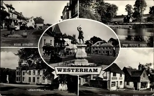 Ak Westerham East England, The Round Pond, High Street, "Antiques", "Chartwell"