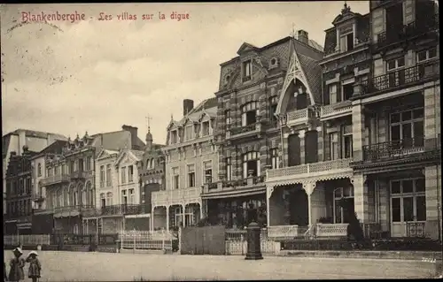 Ak Blankenberghe Blankenberge Westflandern, Les villas sur la digue