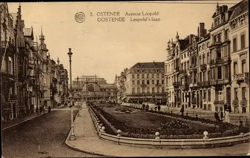 Ak Oostende Ostende Westflandern, Avenue Léopold