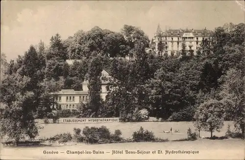 Ak Champel les Bains Genève Genf Stadt, Hôtel Beau Séjour et Et. Hydrothérapique