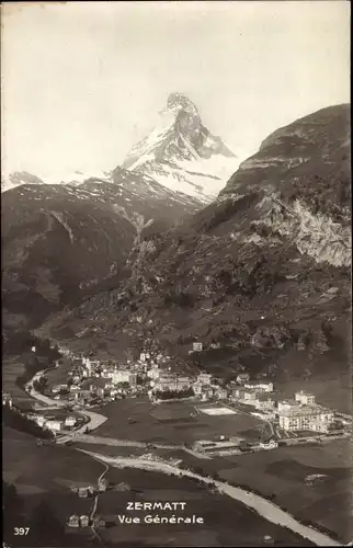 Ak Zermatt Kt. Wallis, Vue Générale, Matterhorn