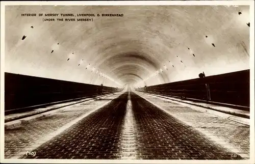 Ak Liverpool Merseyside England, Interior of MerseyTunnel