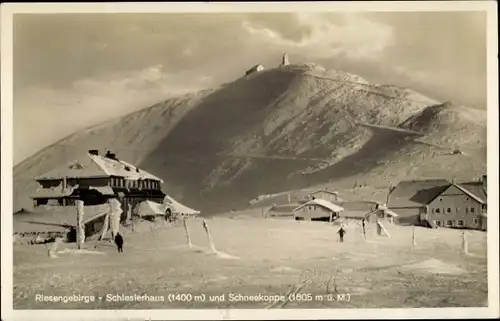 Ak Malá Úpa Kleinaupa Riesengebirge Region Königgrätz, Schneekoppe, Schlesierhaus, Schnee