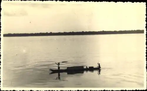 Ak Congo Belge DR Kongo Zaire, Fluss, Boot