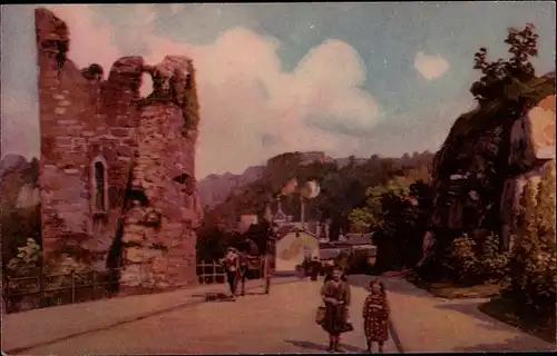 Ak Luxemburg Luxembourg,, Clausenberg mit Schlossruine, Descente de Clausen et ruine du château