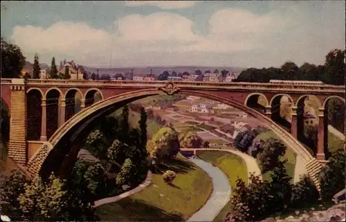 Ak Luxemburg Luxembourg, Adolfbrücke, Pont Adolphe
