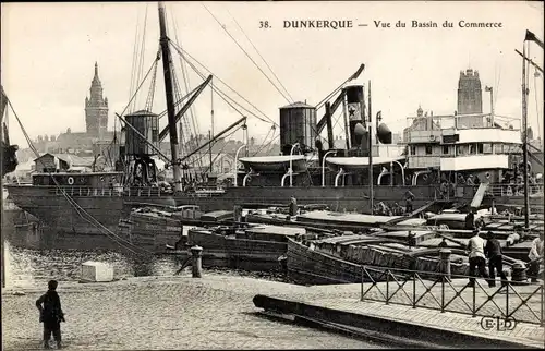 Ak Dunkerque Dünkirchen Nord, Vue du Bassin du Commerce