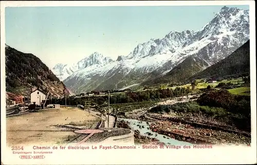 Ak Le Fayet Chamonix Mont Blanc Haute Savoie, chemin de fer électrique, station Village des Houches