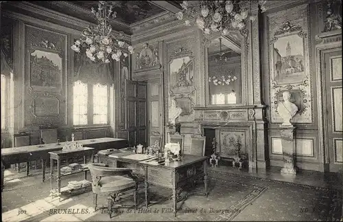 Ak Bruxelles Brüssel, Interieur de l'Hotel de Ville, le Cabinet du Bourgmestre