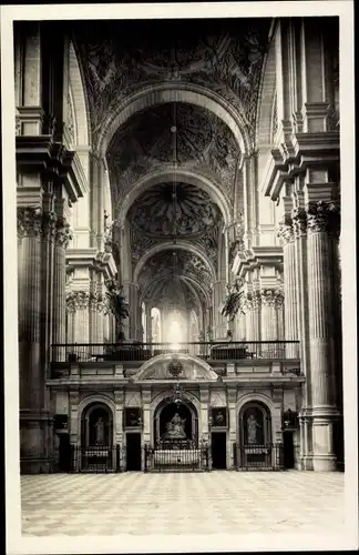 Ak Málaga Andalusien Spanien, Cathedral, Nave central, Innenansicht