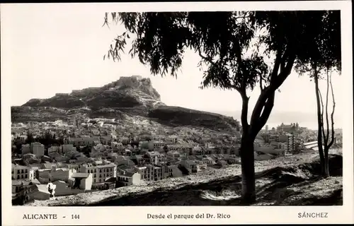 Ak Alicante Valencia Spanien, Desde el parque del Dr. Rico, Aussicht über die Stadt