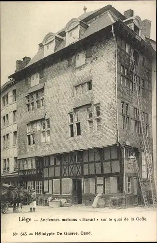 Ak Liège Lüttich Wallonien, Anciennes maisons, sur le quai de la Goffe