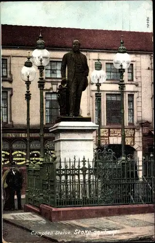 Ak Stoke on Trent West Midlands England, Campbell Statue