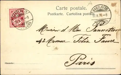 Ak Bâle Basel Stadt Schweiz, der zukünftige Bundesbahnhof