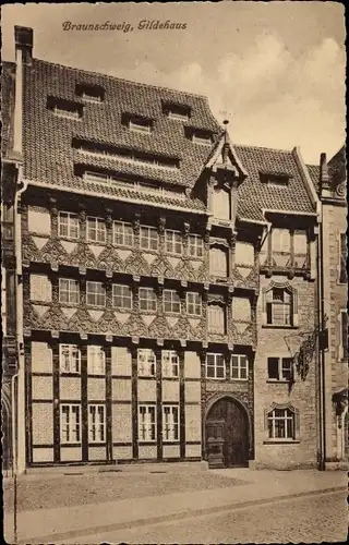 Ak Braunschweig in Niedersachsen, Gildehaus, Fachwerk
