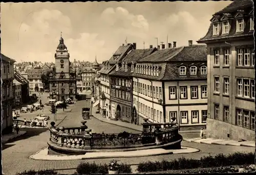 Ak Gotha in Thüringen, Blick vom Schlossberg zum Hauptmarkt