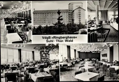 Ak Suhl in Thüringen, VdgB Ringberghaus, Restaurant, Cafe, Totalansicht