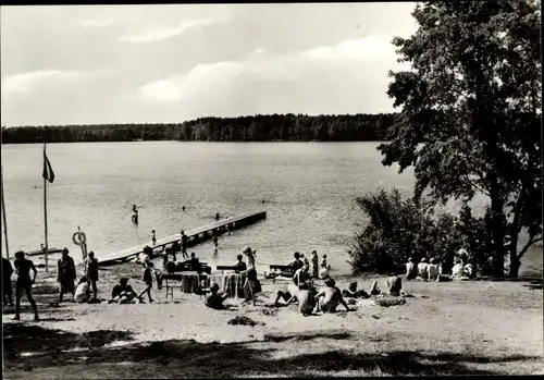 Ak Lamsfeld Schwielochsee Brandenburg, großer Machower See, Steg