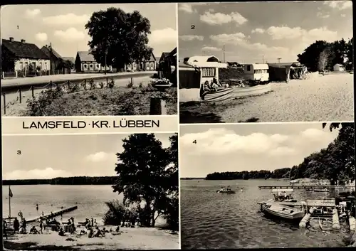 Ak Lamsfeld Schwielochsee Brandenburg, Zeltplatz, Großer Machower See, Partien im Ort