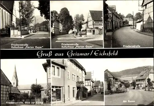 Ak Geismar im Eichsfeld, Friedensstraße, Kulturhaus "Florian Geyer", am Rasen, Kirche