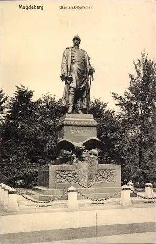 Ak Magdeburg, Blick auf das Bismarck Denkmal