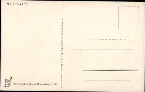 Ak Stuttgart in Württemberg, Panorama der Stadt, Spruch