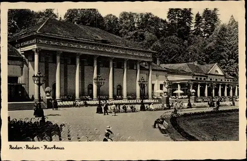 Ak Baden Baden am Schwarzwald, Kurhaus, Außenansicht