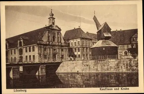 Ak Lüneburg, Kaufhaus und Krahn