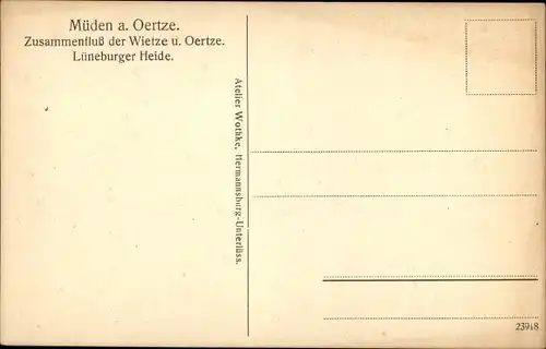 Ak Müden an der Örtze Faßberg Lüneburger Heide, Zusammenfluß der Wietze und Oertze