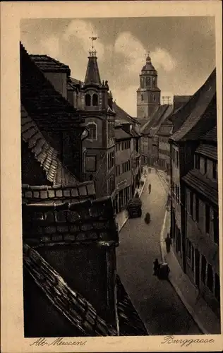 Ak Meißen in Sachsen, Blick in die Burggasse aus der Vogelschau