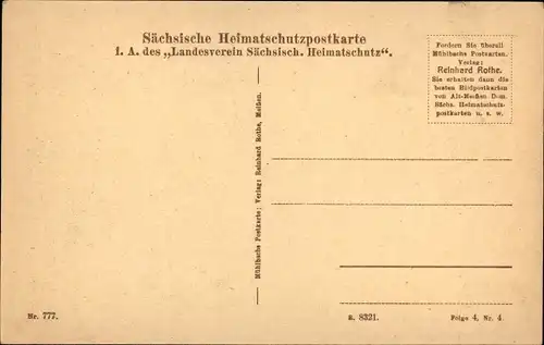 Ak Meißen in Sachsen, Blick in die Burggasse aus der Vogelschau