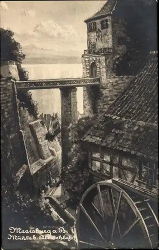 Ak Meersburg am Bodensee, Mühle beim Altschloss