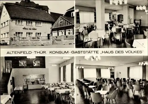 Ak Altenfeld Thüringen, Konsum Gaststätte Haus des Volkes, Speisesaal, Außenansicht