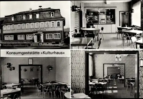 Ak Herschdorf Großbreitenbach in Thüringen, Kosumgaststätte Kulturhaus, Speisesaal, Außenansicht