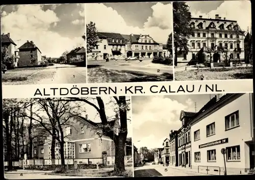 Ak Altdöbern Niederlausitz, Weststr., Marktplatz, Schloss, Feierabendheim, Frauenklinik, Bahnhofstr.